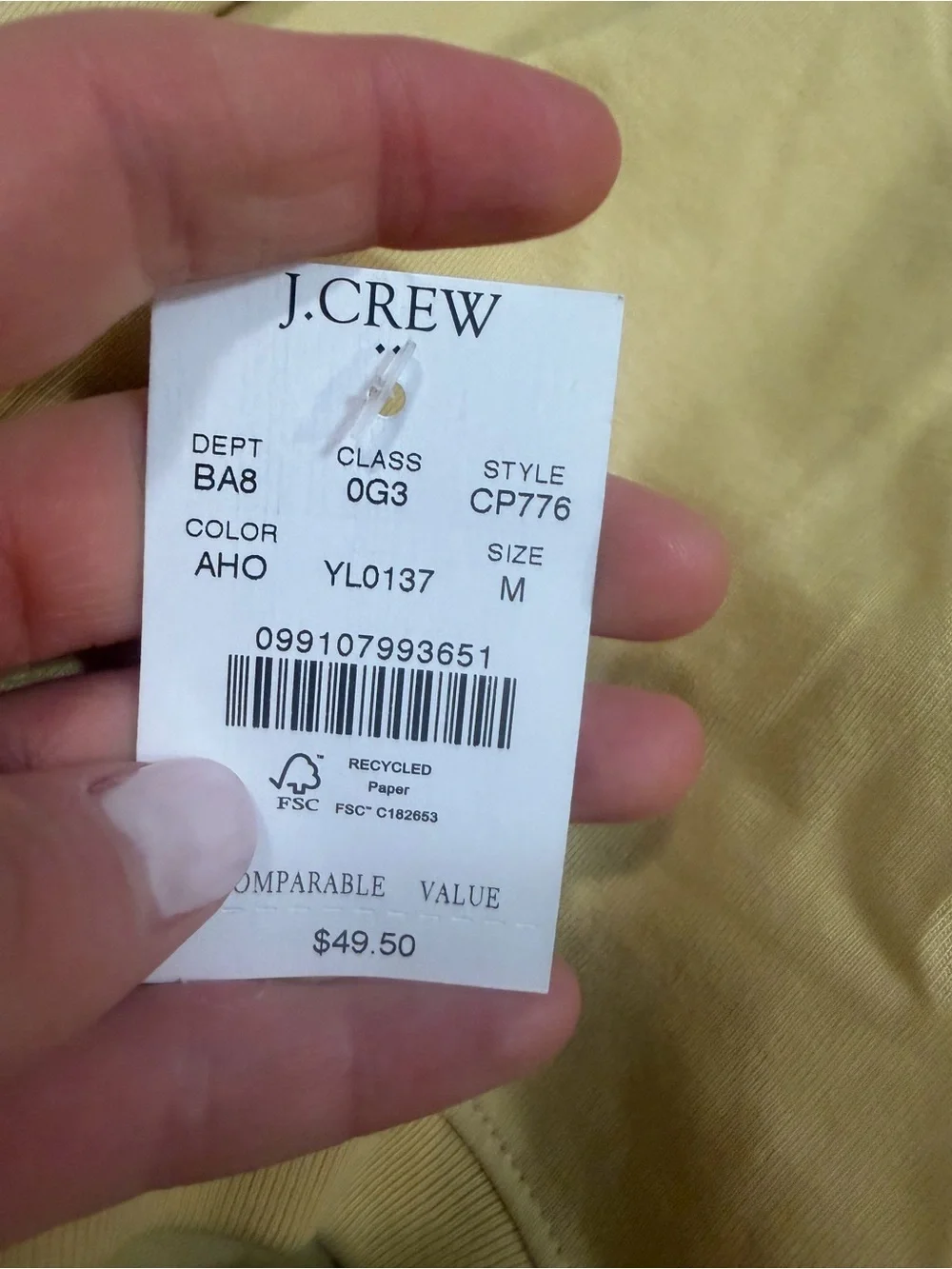 J crew essential tee yellow